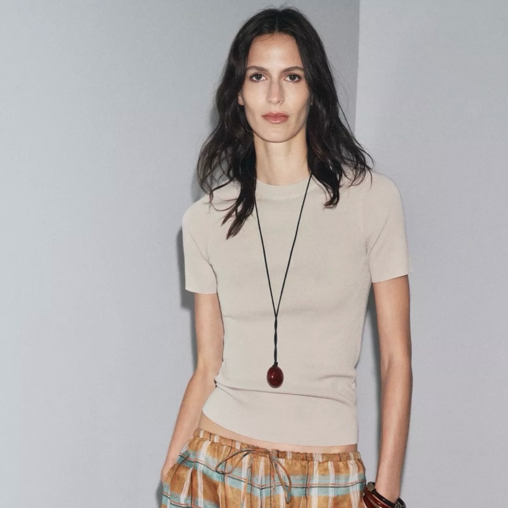 Zara Short Sleeve Knit Top